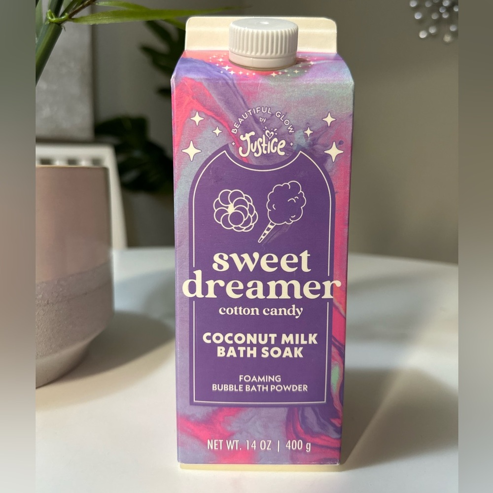 Sweet Dreamer Cotton Candy Coconut Milk Foaming Bubble Bath Powder 14Oz Justice
